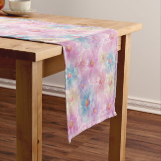 Chemin De Table Court Fleur de Pétales Pastel