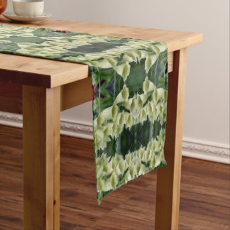 Chemin De Table Court Fleur Foxglove crémeuse Motif Abstrait