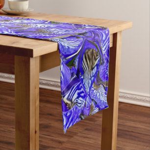 Chemin De Table Court Fleur Iris Violet / Esthétique / Carrelage /