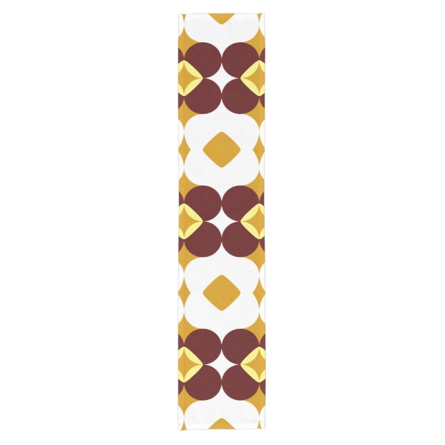 Chemin De Table Court Fleurs Brown et jaunes (Devant)