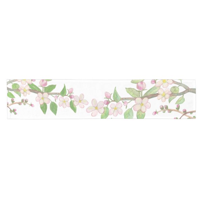 Chemin De Table Court Fleurs d'Apple (Horizontal)