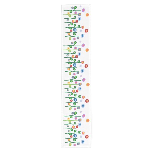 Chemin De Table Court Fleurs d'art moderne (Devant)