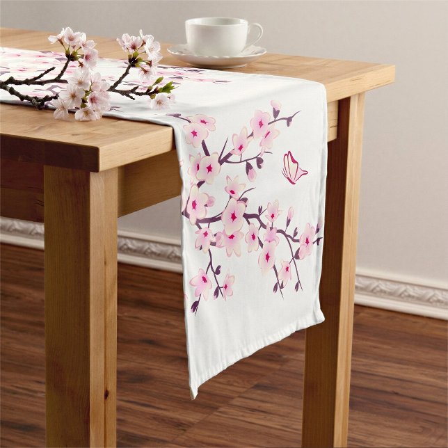 Chemin De Table Court Fleurs de cerisier | Printemps  (Créateur téléchargé)