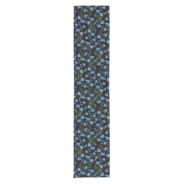 Chemin De Table Court Fleurs de Cosmos Bleu (Devant)