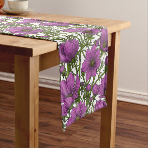 Chemin De Table Court Fleurs de cosmos violet