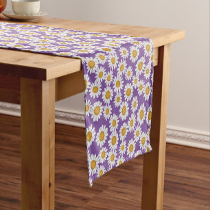 Chemin De Table Court Fleurs de marguerite ditsy