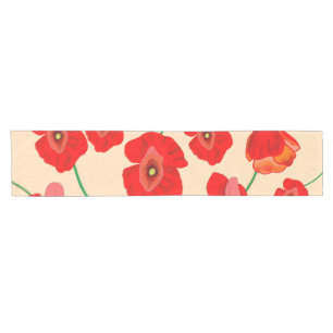 Chemin De Table Court Fleurs de pavot rouge