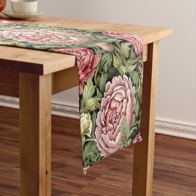 Chemin De Table Court Fleurs de pivoines Coureur de table (In Situ)