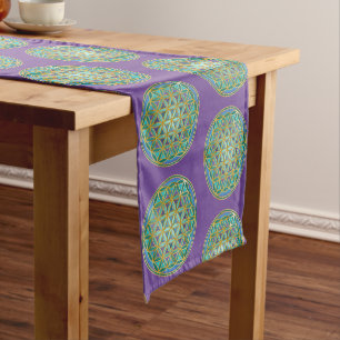 Chemin De Table Court FLEURS DE VIE - Géométrie Sacrée Design 1