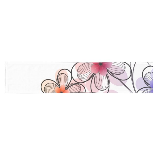 Chemin De Table Court Fleurs modernes lumineuses (Horizontal)