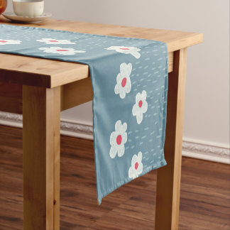 Chemin De Table Court Fleurs pleurs printemps bleu brillant amusant