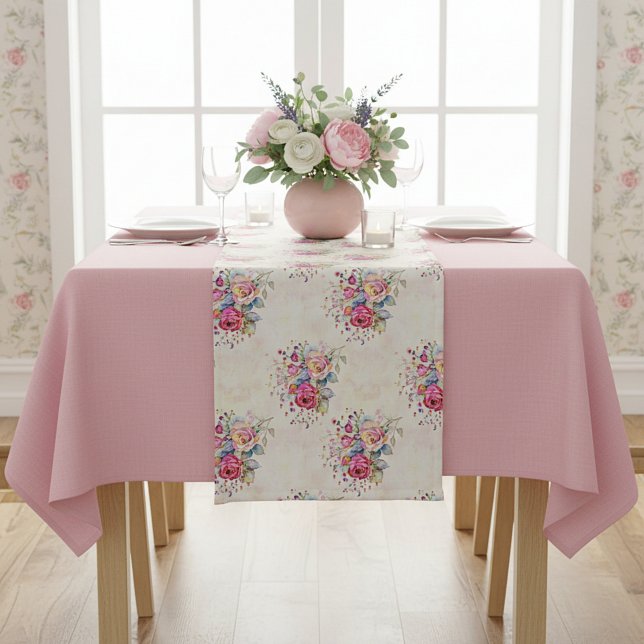 Chemin De Table Court Fleurs printanières  (Créateur téléchargé)