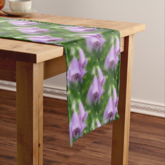 Chemin De Table Court Fleurs roses Foxglove Motif naturel