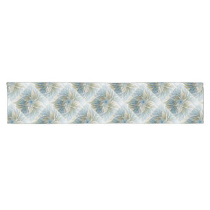 Chemin De Table Court Floral Dream Motif Abstrait Blue Khaki Fractal