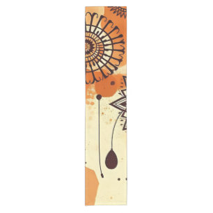 Chemin De Table Court Floral Mandala tons boho rustiques chauds