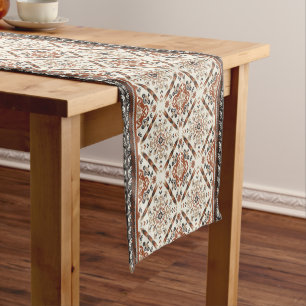 Chemin De Table Court Floral Oriental Motif ethnique