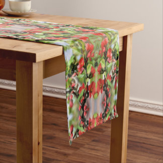 Chemin De Table Court Flower Quince rouge fleurs Motif Abstrait