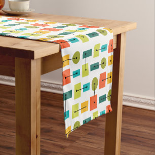 Chemin De Table Court Formes simples de l'ère atomique multicolores