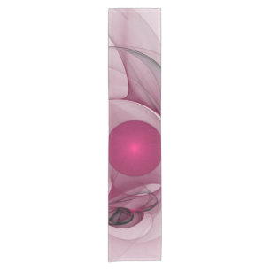 Chemin De Table Court Fractale Balançant, Art Abstrait Moderne Rose de B