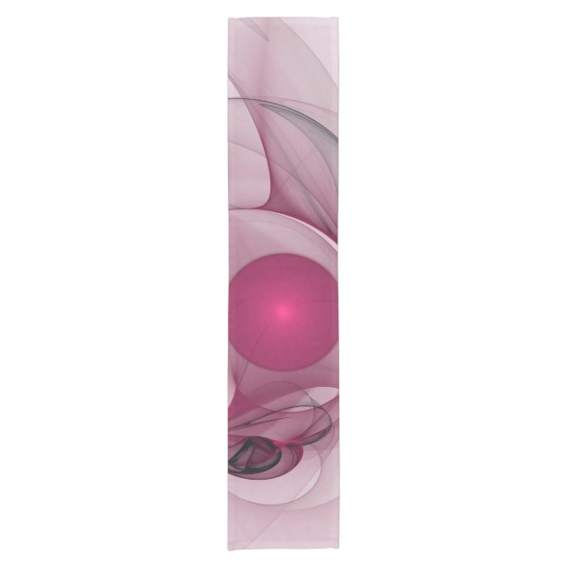Chemin De Table Court Fractale Balançant, Art Abstrait Moderne Rose de B (Devant)