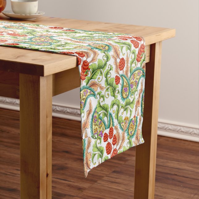 Chemin De Table Court Framboises rouges Paisley   (In Situ)