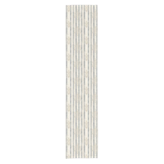 Chemin De Table Court French Retro Damask Stripe Table Runner (Devant)