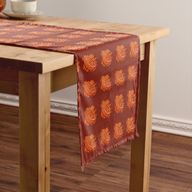 Chemin De Table Court Fruit Motif Sang Orange Cadeaux (In Situ)