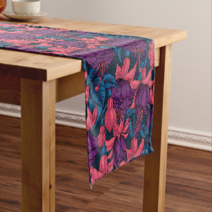 Chemin De Table Court Fuchsia en bleu et violet