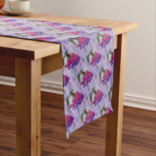 CHEMIN DE TABLE COURT FUCHSIE ROSE PURPLE