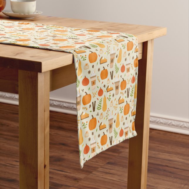 Chemin De Table Court Fun Orange Fall Motif (In Situ)