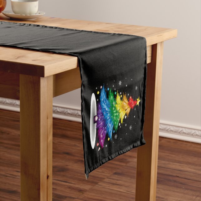 Chemin De Table Court Gay LGBT Pride Arbre de Noël Arc-en-ciel Joyeux No (In Situ)