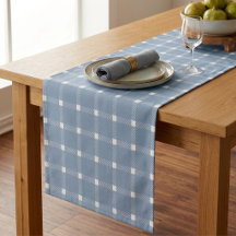 Gingham carreaux bleu poussiéreux Prépa Côtière