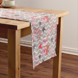 Chemin De Table Court Girl Superhero Bunny