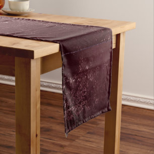 Chemin De Table Court Glimmery Wine Grunge Sangria Bordeaux Damask