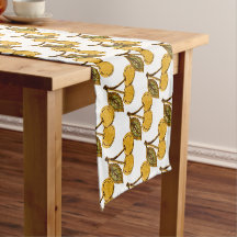 Golden Metallic Cherries Pattern