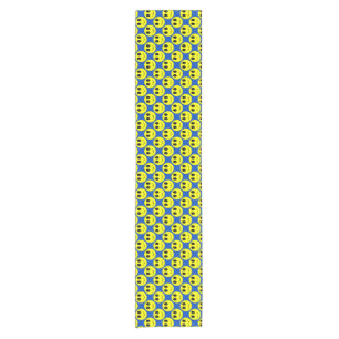 Chemin De Table Court Grand Allover jaune Coureur de table bleue
