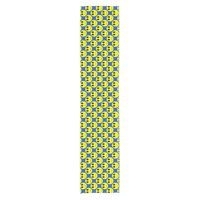 Chemin De Table Court Grand Allover jaune Coureur de table bleue (Devant)