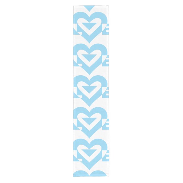 Chemin De Table Court Graphique d'amour cool, Bleu (Devant)