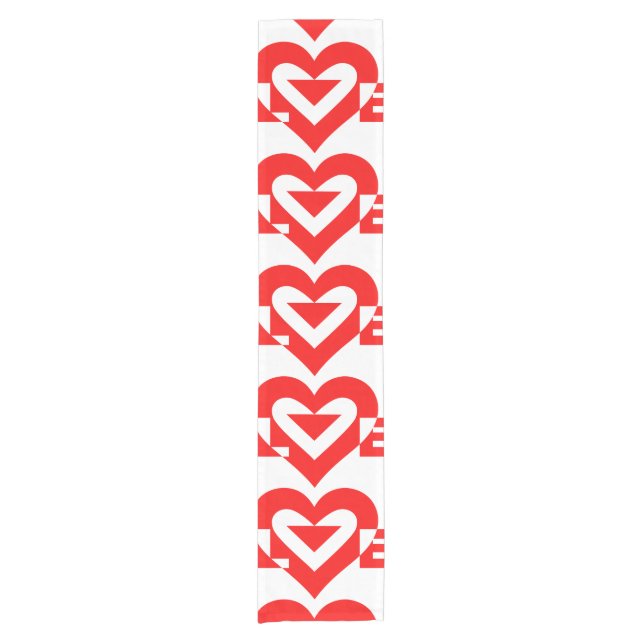 Chemin De Table Court Graphique d'amour cool, Rouge (Devant)