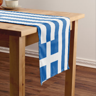 Chemin De Table Court Grèce Drapeau du patriotisme grec