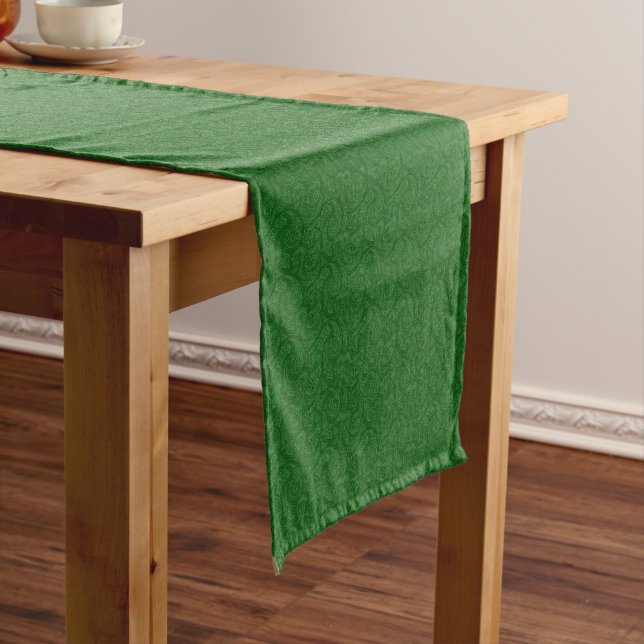 Chemin De Table Court Green Paisley (In Situ)