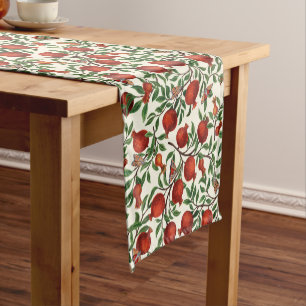 Chemin De Table Court Grenades et papillons Bella sur blanc