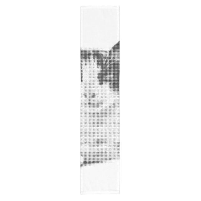Chemin De Table Court Halftone Kitty Portrait (Devant)