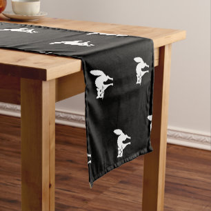 Chemin De Table Court Halloween chat noir et blanc mignon motif