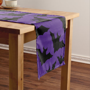 Chemin De Table Court Halloween chauves-souris violet cool éffrayant mot