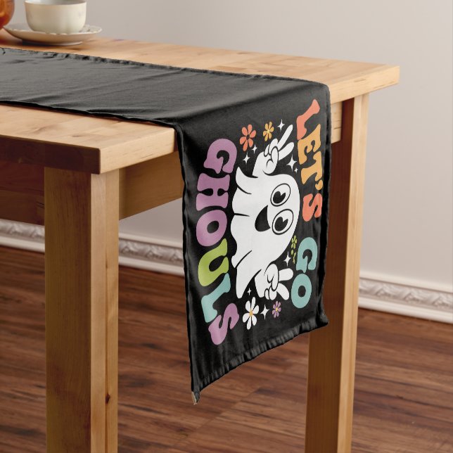 Chemin De Table Court Halloween Go Ghouls Ghost Retro Costume (In Situ)
