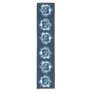 Chemin De Table Court Halloween Parti mal bleu Citrouille Horreur