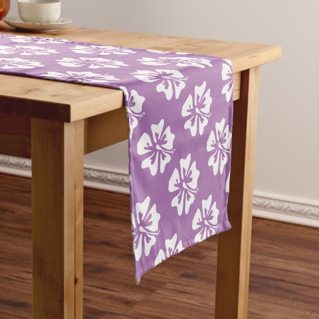 Chemin De Table Court Hawaiian Hisbiscus fleur motif couleur personnalis (In Situ)