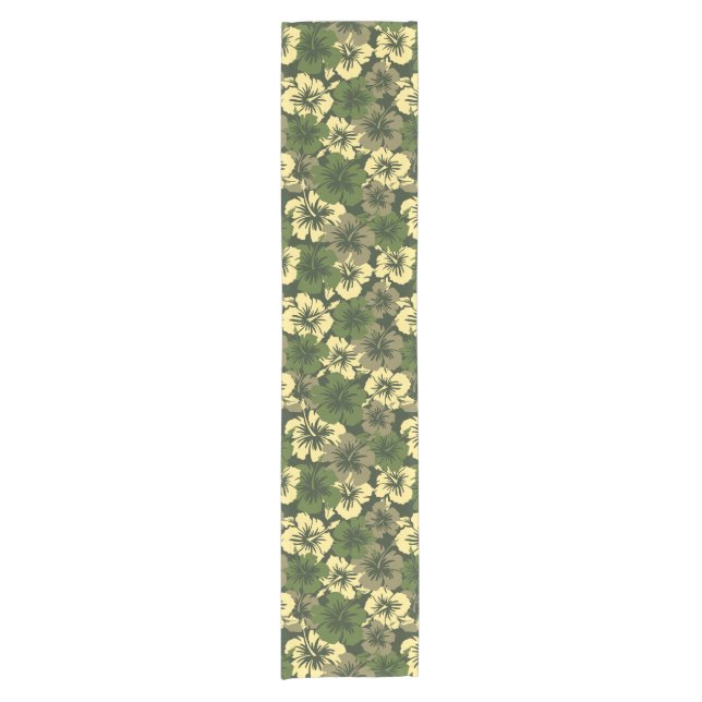 Chemin De Table Court Hibiscus épopé Floral hawaïen (Devant)