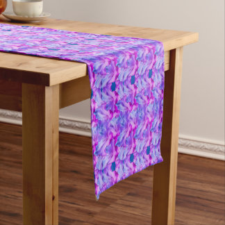 Chemin De Table Court Hibiscus Fleurs Bouquet Motif